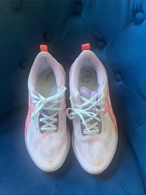 Asics Women's Light Pink Athletic Sneakers with Coral Accents